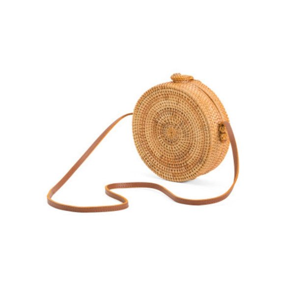 FAR EASTERN Handmade Cut Out Round Rattan Bag - Picture 3 of 4